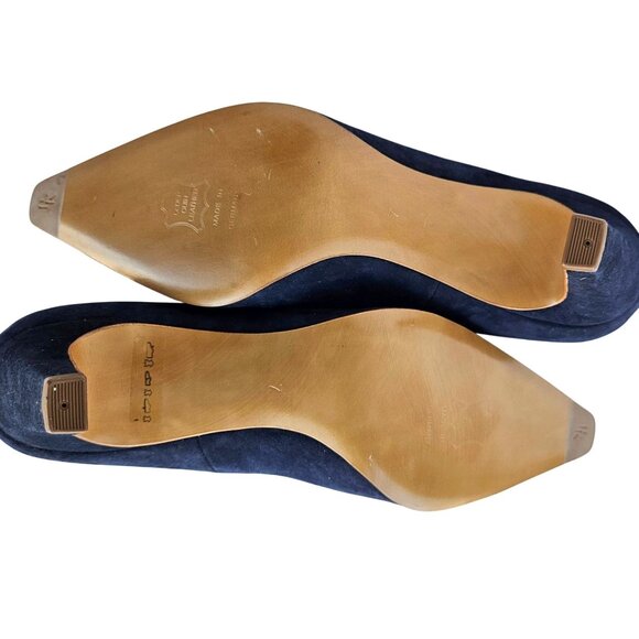 Vintage Peter Kaiser Suede Navy Blue Leather pumps NWOT Germany US Womens 9 9.5 - Picture 6 of 13